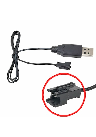 3.7v / 3.6v Lityum Pil Usb Şarj Kablosu Jst Sm-2p Soket Lipo