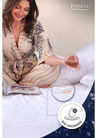 Formeya Kapitone Fitted Su Geçirmez Pamuk Yatak Koruyucu Alez 10 Ebat