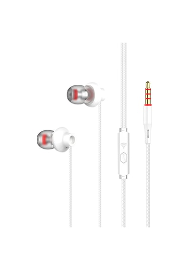Teltree X31 Beyaz Kablolu Kulaklık - 3.5mm Mikrofonlu Oyun/karaoke, Ios/android Uyumlu, Konforlu Silikon Uçlar, Mükemmel Ses Kalitesi