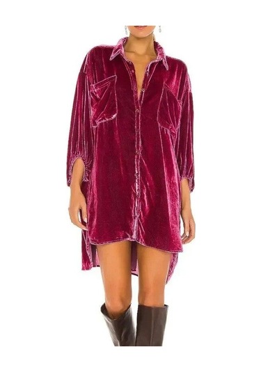 Sonbahar Gevşek Fener Kollu Uzun Gömlek Ofis Kadın Moda Kadın Gömlek Kış Altın Kadife Bluz Kadın Giysileri Tops 30091 Kahverengi