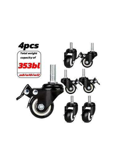 Dashanshop 4 Adet 10mm Frenli Ağır Hizmet Döner Tekerlek 353 Kg Masalar Sehpalar