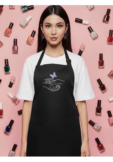 Vau Fartuk Manikür Ustası Önlüğü 170253739 Siyah