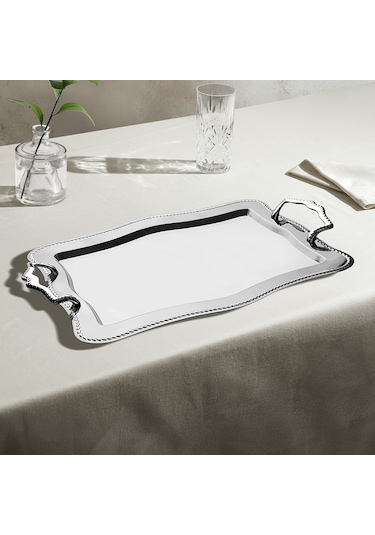 Nehir Zincir Sade  Çelik Çay Tepsi