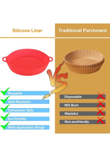Airfryer Silikon Kap, Airfryer Silikon Fırın Tepsisi, Airfryer Tepsi Kırmızı