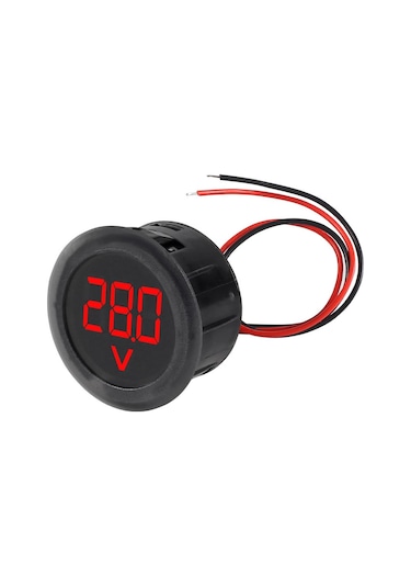 4-100v Dc Voltmetre Yuvarlak Panel Tip Montajlanabilir Dijital