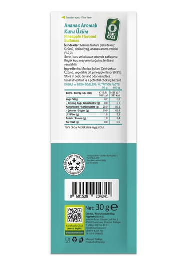 Ananas Aromalı Üzüm 18x30g Set