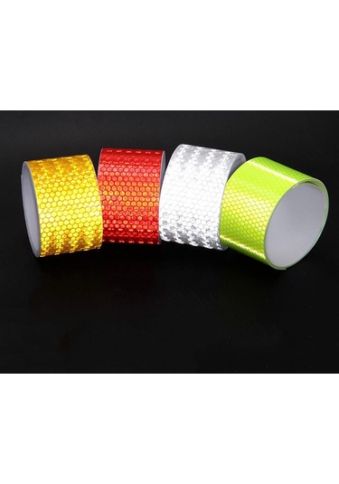 Sarı Güvenlik İşareti Yansıtıcı Bant Çıkartmaları Otomobiller İçin Araç Şekillendirici Kendinden Yapışkanlı Uyarı Bandı