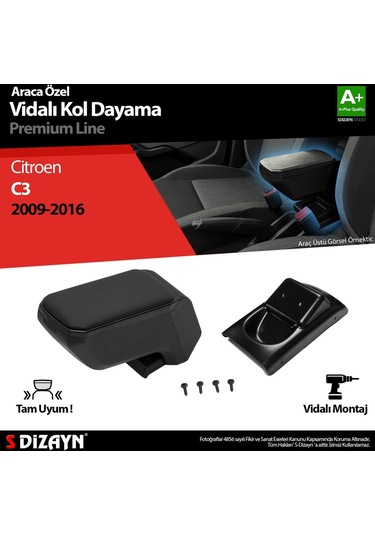 Citroen C3 Kol Dayama Kolçak Abs Vidalı Siyah 2009-2016 A+kalite