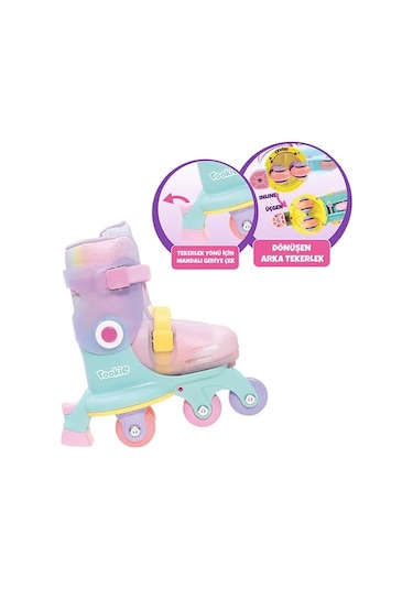 Ayarlanabilir Dönüşen Tekerlekli 2 In 1 Twisty Paten - Pembe Çok Renkli