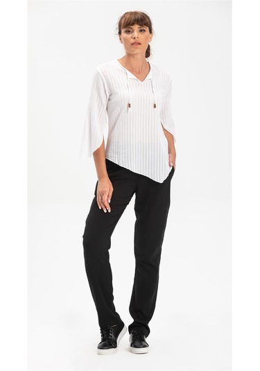 Rodos Gofre Bluz Beyaz Byz Beyaz