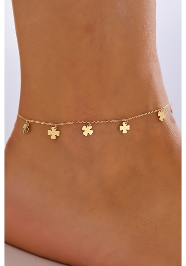 14 Ayar Altın Halhal Yonca Sallantılı Halhal - Mmhl -55004 Sarı Altın