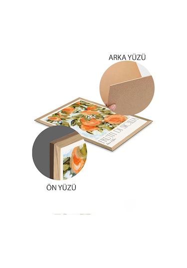 2 Parça Ahşap Çerçeve Görünümlü Mdf Tablo Seti 20x30 Cm - Model 1 - Ersy2mdfmodel1