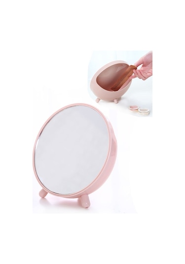 Masa Üstü Pembe Yuvarlak Masa Makyaj Aynası Cin719pm Pembe