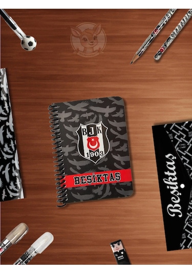 Bjk Beşiktaş Taraftar Not Defteri 72 Yaprak Çizgili Ödev Defteri Gri