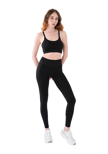 Musclecloth Nova Seamless Sırt Detaylı Bra Siyah