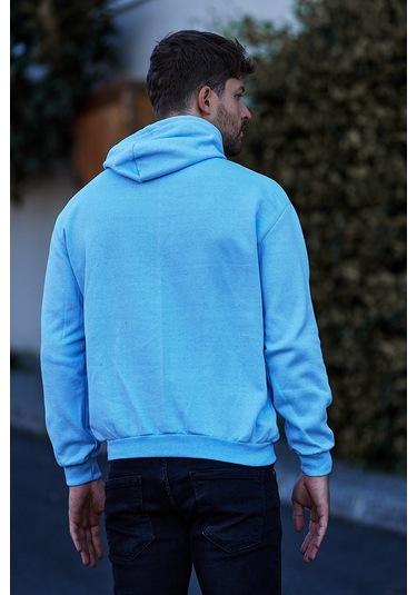 Unisex 2ip Şardonlu Denim Core Baskılı Sax Oversize Sweatshirt Saxcore12