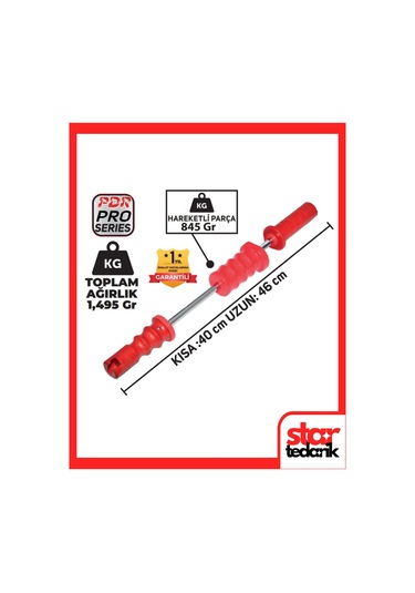 Pdr Kaporta Göçük Düz. Tokmağı Uzun Kısa Ayarlı Plastik Sap Plastik Uç Starpdr 1,495kg K.58 U.65cm