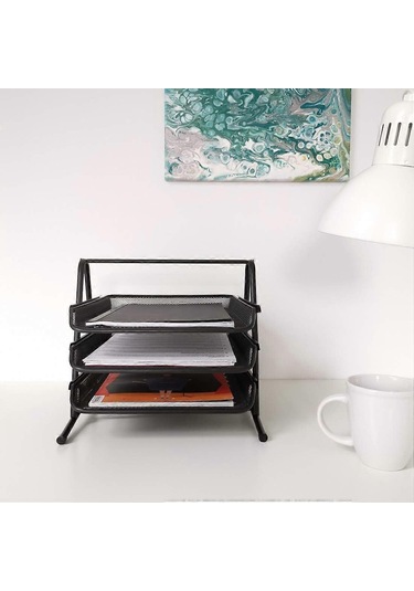 Ganzhoushop Metal Saklama Bölmeleri, Ofis Masası Düzenleyici, Belge Çekmeceleri, Düzenleyici Ağ, Ofis İçin Çekmece Düzenleme Sistemi, Siyah