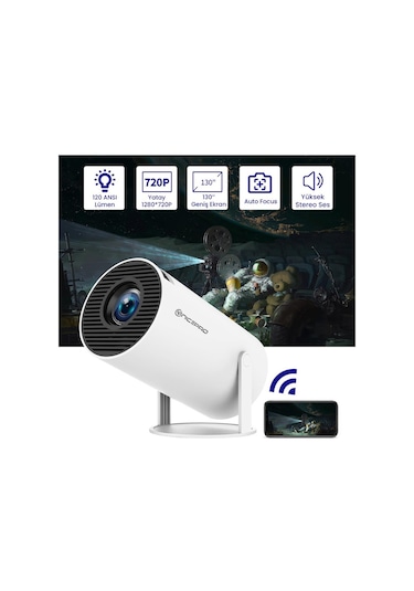 Npo HY300+ Fullhd Android11 Bt5.0 Wifi5 120ANSI Lümen Taşınabilir Akıllı Led Projeksiyon