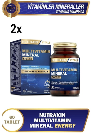 Nutraxin Multivitamin Mineral Energy Tıredness Fatıgue2x60 Tablet