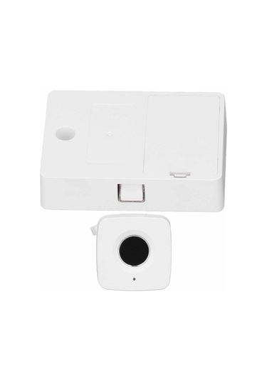 Geeroyoo Beyaz Yarı Gömülü Parmak İzi Çekmece Kilit - 360 Tanı, 0.5sn Hızlı Açma, Usb Acil Şarj, Anahtarsız Kullanım Pil Dahil Değil