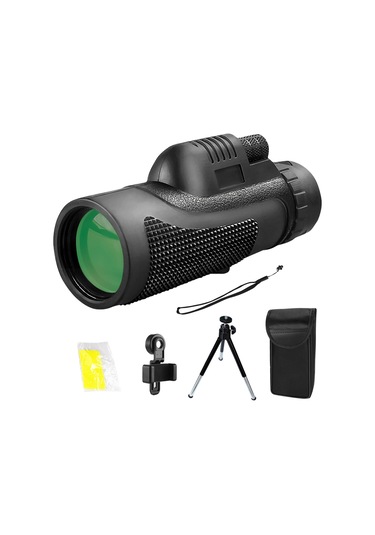 Singree 10x50 El Tipi Monoküler Teleskop, Bak4 Prisma, Fmc Kaplama, Su Geçirmez, Telefon Klembi + Tripod + Taşıma Çantası Dahil Siyah