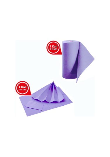 Dentreal Avrupa Rulo Hasta Önlüğü ve Tabla Örtüsü Takım Menekşe