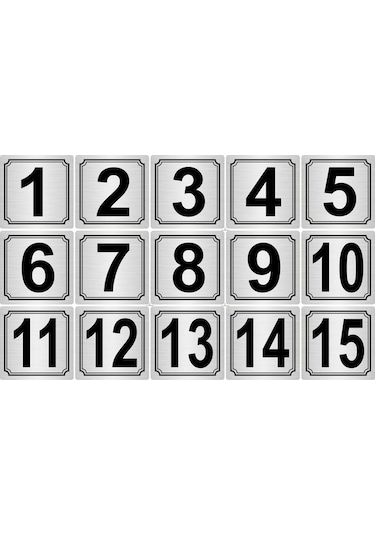 Metal Kapı Numarası 7cmx7cm 15 Adet