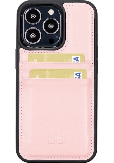 Bouletta Apple Uyumlu iPhone 13 Pro Deri Arka Kapak Fxcp Nu2 Pembe