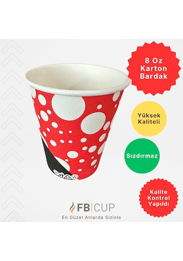 Fb Cup 8 Oz Karton Bardak 1.000 Adet Sızdırmaz