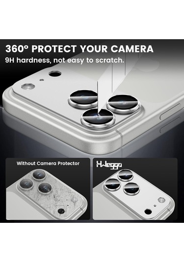 İphone 17 Pro Max Cl-20 Kamera Lens Gövde Koruyucu 9h Sertlik Ultra Hd Temperli Cam Çizilmeye Dayanıklı Koruyucu Gece Çekimi Bozmaz Gümüş