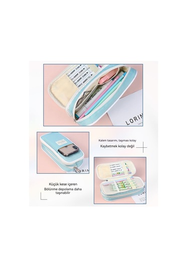 Aurora Büyükkapasiteli Macaron Renk Uyumlu Kalemçantasımor Mor