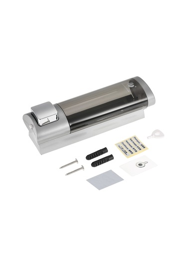 Yifomall Duvar Tipi Manuel Sabunluk - 200ml Şampuan & Duş Jeli Dispanseri, Vidalı & Yapışkanlı Montaj Gümüş Gümüş