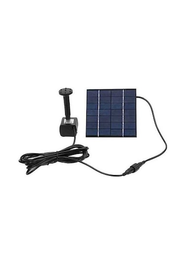 Pazly Güneş Enerjili Mini Bahçe Çeşmesi - 60cm Su Yüksekliği, Siyah Abs Materyal, 7v/1.2w Panel