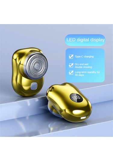 Elektrikli Tıraş Makinesi Usb Şarj Edilebilir Dijital Ekranlı Mini Seyahat Tıraş Makinesi, A