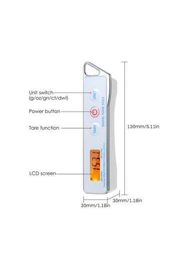 Neevoyu Dijital Ölçü Kaşığı Tartı - 0.05g Hassasiyetli, 30ml+80ml Farklı Boyutlar, Pişirme Ve Günlük Kullanıma Uygun, Beyaz Pil Dahil Değil Beyaz