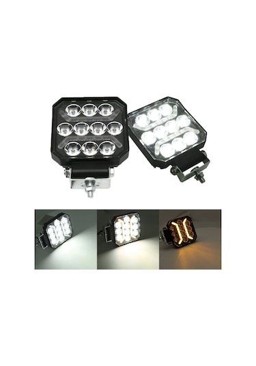 Oto Çalışma Lambası 4 İnç 12-24v Drl Sarı 2 Mod Flash Traktör Tır Kamyon Tekne Projektör Sis Farı