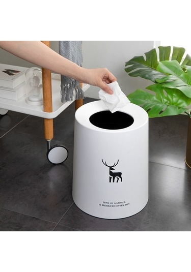 Tongxida 8l Yuvarlak Çift Katmanlı Açık Çöp Kutusu Altın Elmas Oturma Odası Yatak Odası Ofis Diğer