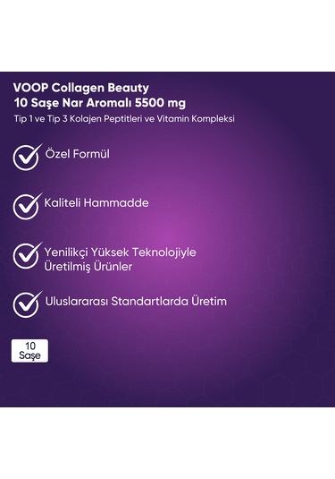 Voop Collagen Beauty Tip 1 ve Tip 3 10 Saşe