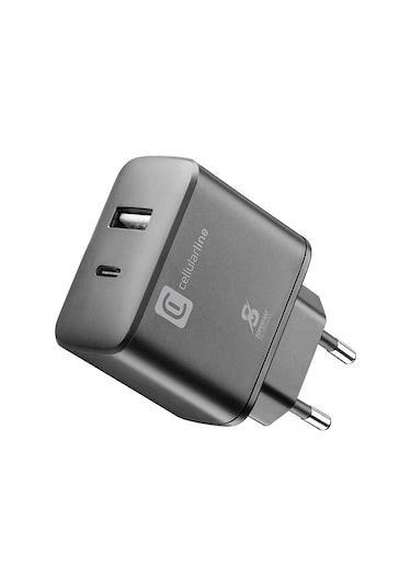 Cellularline Samsung Uyumlu 25W Dual Port Super Fast Şarj Adaptörü