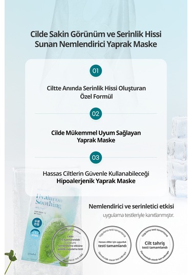 Hassas Ciltlere Nemlendirici Yaprak Maske Goodal Houttuynia Cordata Hyaluron Soothing Jelly Mask
