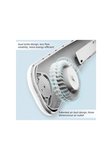 Padalink Usb Şarjlı Boyun Fanı - 360 Soğutma, Sessiz, Taşınabilir, Yaprakssız Tasarım, 1200mah Batarya, Beyaz