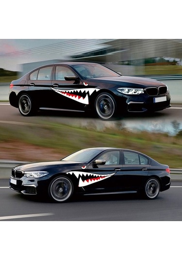 Novahub Çift Büyük Beyaz Köpekbalığı Yansıtıcı Araba Çıkartmaları Aksesuarlar