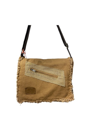 Vintage Salaş Orta Boy Unisex Günlük Çapraz Postacı Tablet Çantası M 32 Cm X 27 Cm CAMEL