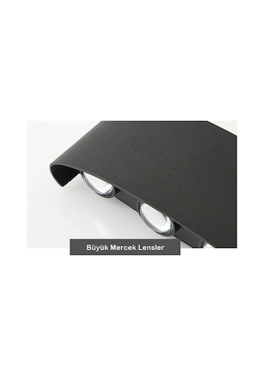 Dekoratif Çift Yönlü Duvar Aydınlatma Led Aplik Duvar Lambası Siyah