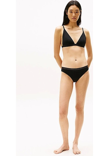 Tommy Hilfiger Kadın Siyah Triangle Fixed Bikini Üstü Siyah