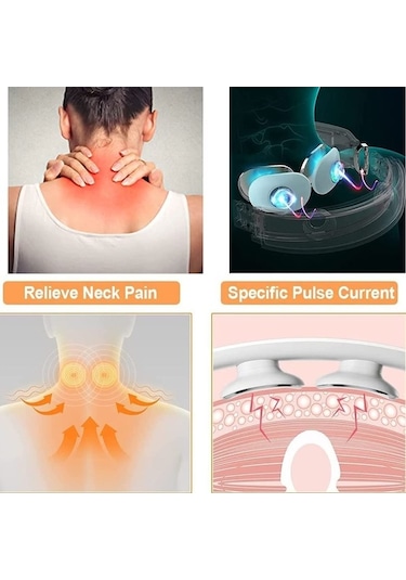 Dm K05 Taşınabilir Isıtmalı Boyun Masaj Aleti, Darbe Terapi, Akülü Akıllı Masaj Aracı, Açık Mavi Açık Mavi