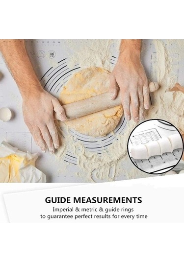 Novahub Kırmızı Fiberglas Silikon Pişirme Mat, 80x60cm, Yoğurma Pedi, Yapışmaz, Haddeleme Hamur Mat, Mutfak Pasta Sayfası