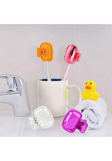 Mavi 1 Adet Seyahat Diş Fırçası Kafası Diş Fırçası Koruyucu Kapak Kapakları Fırça Pod Kılıfı Prote Mavi