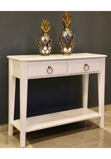 Masifart Asia Çift Çekmeceli Dresuar Beyaz